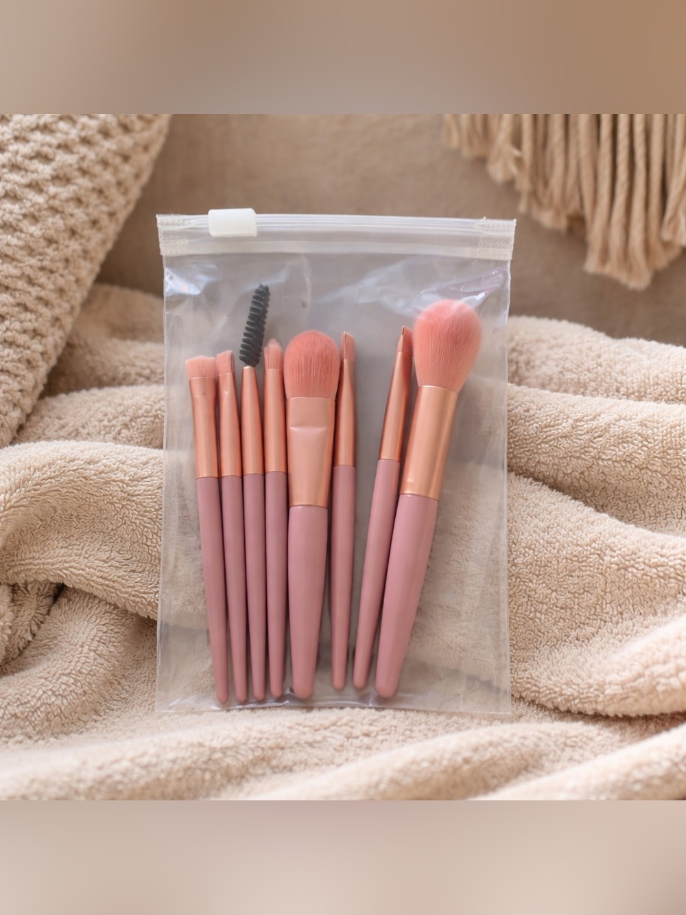 New! Elegant Pink Makeup Brush Collection
